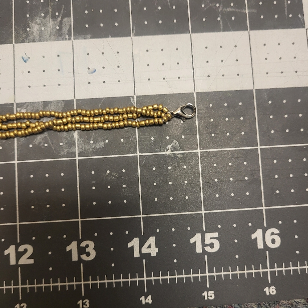 Faux Pearl and Gold Beaded Necklace - Picture 2 of 5